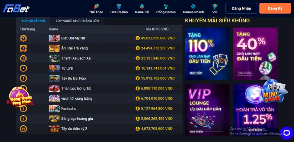 Các loại game nổ hũ đa dạng tại hcm666 win